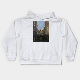 Amsterdam, Canal Houses In Soft Light Kids Hoodie